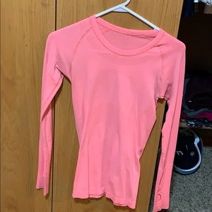 pink long sleeve lululemon shirt
